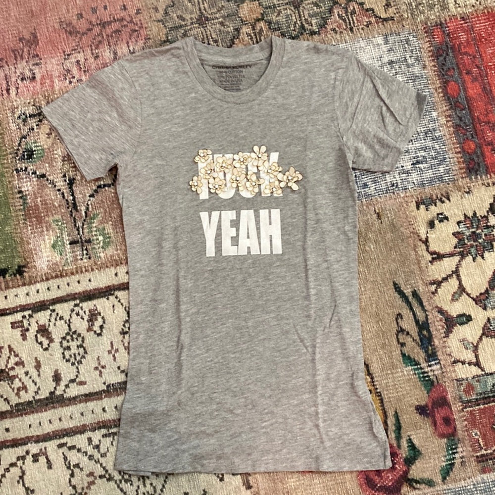 Cynthia Rowley F*CK YEAH Floral 🌸 Embellished Tee